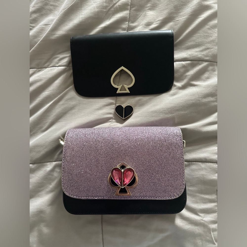 Kate Spade Make it Mine Nicola twistlock flap crossbody Purse Handbag Glitter